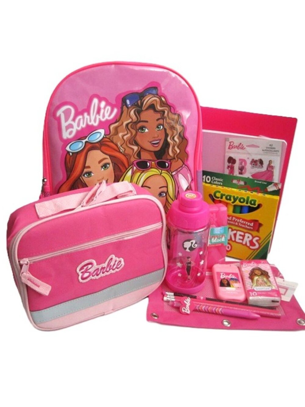 Barbie & Friends Backpack Lunch Bag Water Bottle & School Supplies NEW